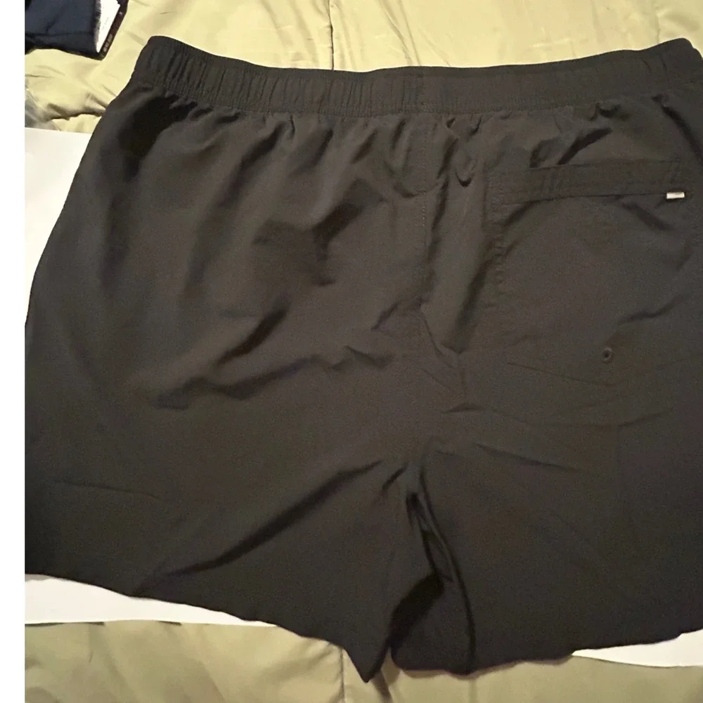 Vuori Black Athletic Shorts with White Drawcord